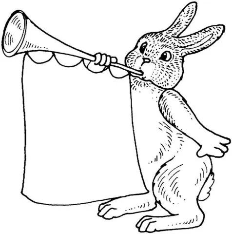 Dibujo de Conejo Con Trompeta para colorear | Dibujos para ...