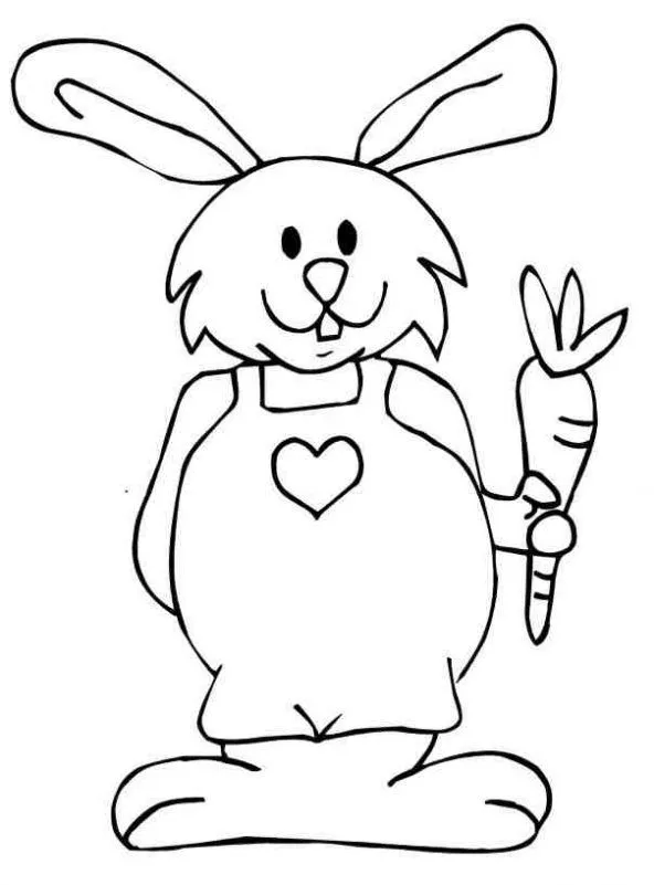 Dibujo de Conejo con zanahoria. Dibujo para colorear de Conejo con ...