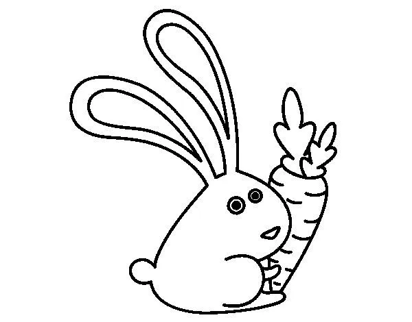 Dibujo de Conejo con zanahoria para Colorear - Dibujos.net