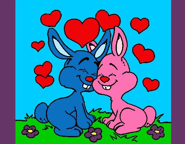 Dibujo de conejos enamorados pintado por Gatitamlaj en Dibujos.net ...