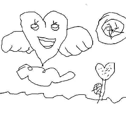 Dibujo de Corazón con alas para Colorear - Dibujos.net