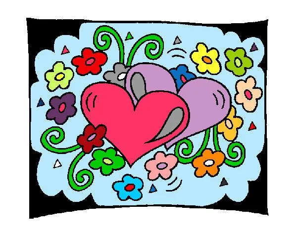 Dibujo de corazon de colores pintado por Gissel1199 en Dibujos.net ...