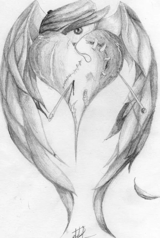 Dibujos de corazon en lapiz - Imagui