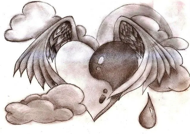 Dibujos de corazon lapiz - Imagui