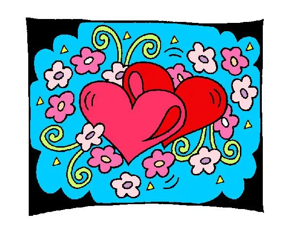 Dibujo de corazones enamorados pintado por Princessss en Dibujos ...