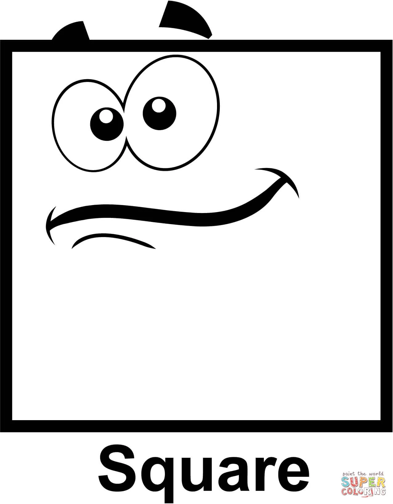 Dibujo de Cuadrado con Cara para colorear | Dibujos para colorear ... Dibujo de Cuadrado con Cara para colorear | Dibujos para colorear ...