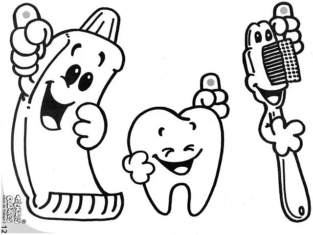 Lavarse los dientes: Dibujos para imprimir y colorear