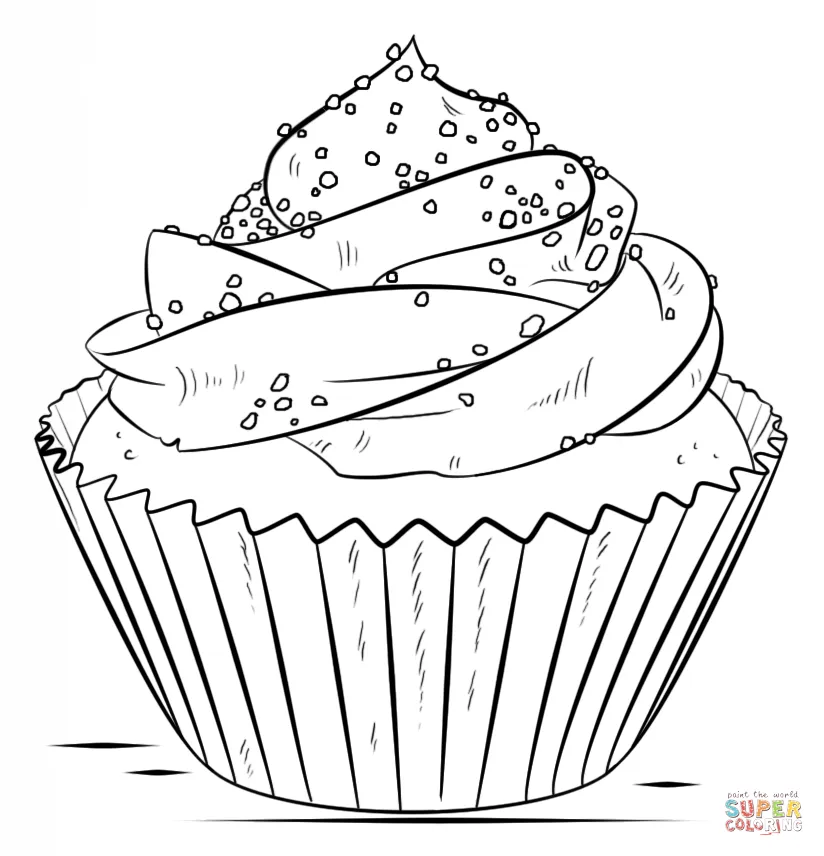Dibujo de Cupcake para colorear | Dibujos para colorear imprimir ...