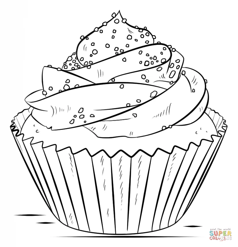 Dibujo de Cupcake para colorear | Dibujos para colorear imprimir ... Dibujo de Cupcake para colorear | Dibujos para colorear imprimir ...