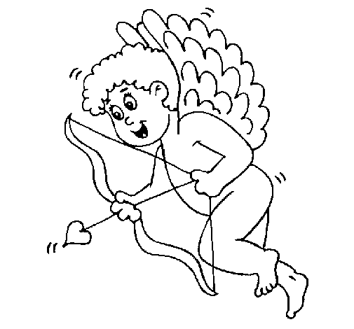 Dibujo de Cupido con grandes alas para Colorear - Dibujos.net