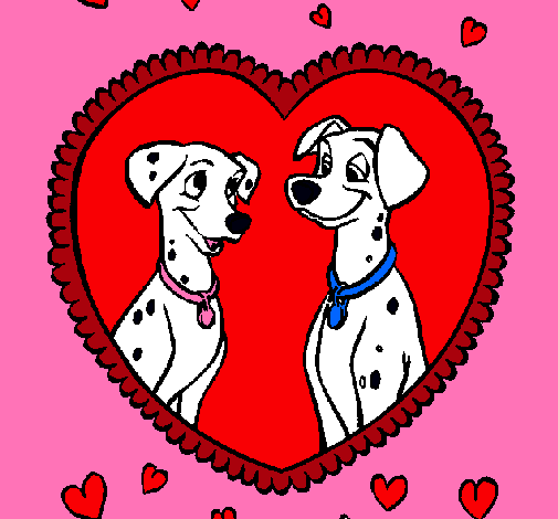 Dibujo de Dálmatas enamorados pintado por Disney en Dibujos.net el ...