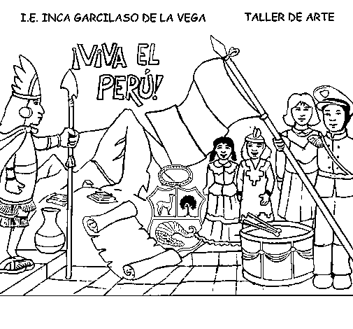 Dibujo de Viva Perú para Colorear - Dibujos.net