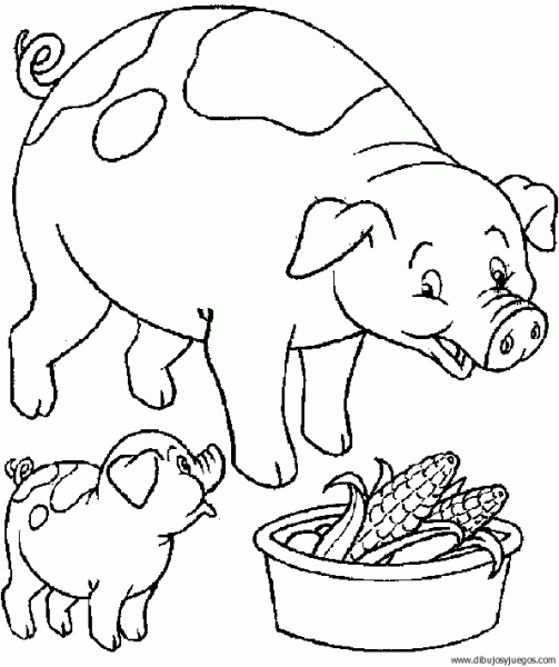 dibujo-de-cerdo-62 | Dibujos y juegos, para pintar y colorear