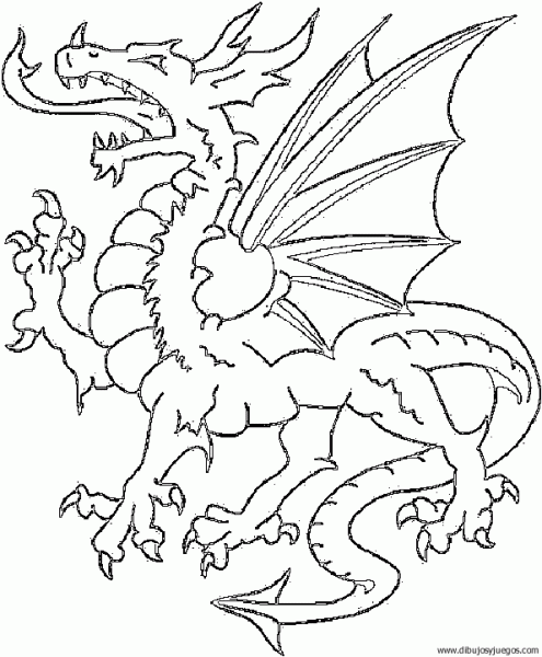 dibujo-de-dragon-083 | Dibujos y juegos, para pintar y colorear