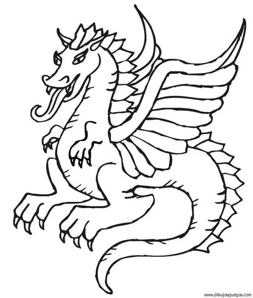 dibujo-de-dragon-099 | Dibujos y juegos, para pintar y colorear
