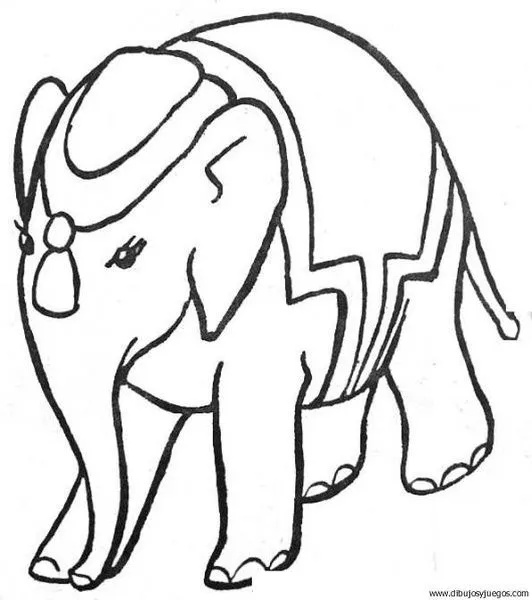 dibujo-de-elefante-037 | Dibujos y juegos, para pintar y colorear