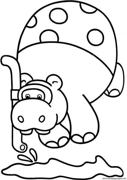dibujo-de-hipopotamo-013 | Dibujos y juegos, para pintar y colorear