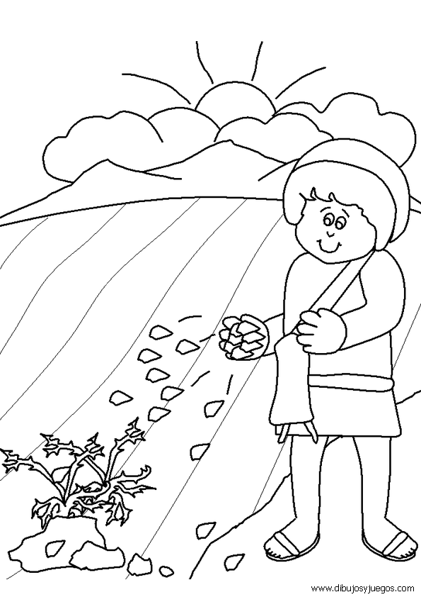 dibujo-de-la-biblia-056-parabola-el-sembrador | Dibujos y juegos, para  pintar y colorear