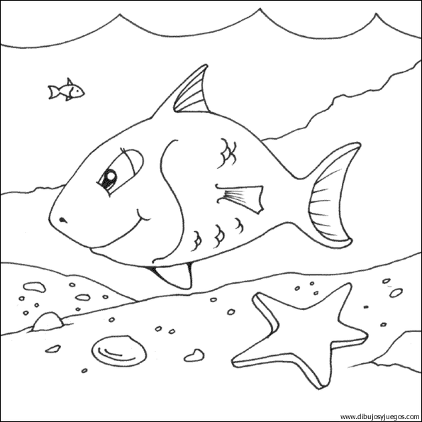 Dibujos para colorear del mar peces - Imagui