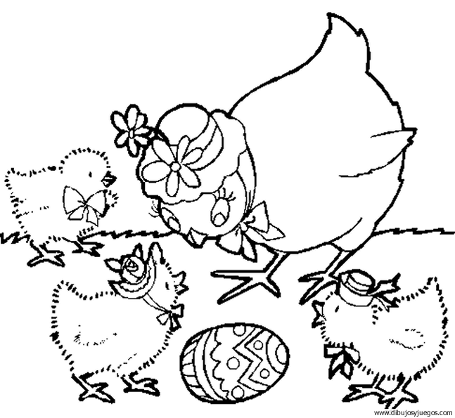 Dibujos para colorear de pollitos bebés - Imagui