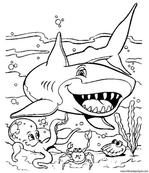 dibujo-de-tiburon-011 | Dibujos y juegos, para pintar y colorear