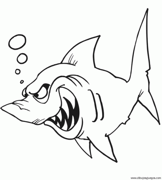 dibujo-de-tiburon-037 | Dibujos y juegos, para pintar y colorear