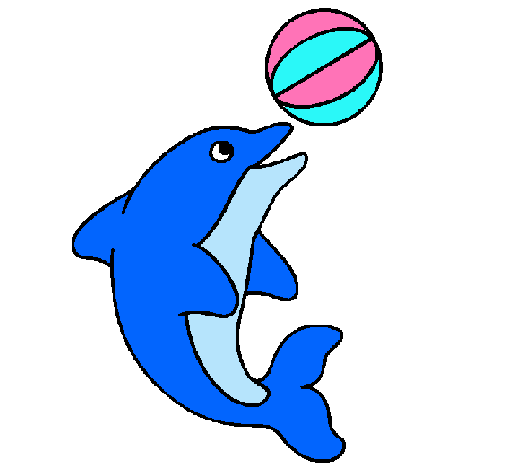 Dibujo de Delfín jugando con una pelota pintado por Delfin en ...