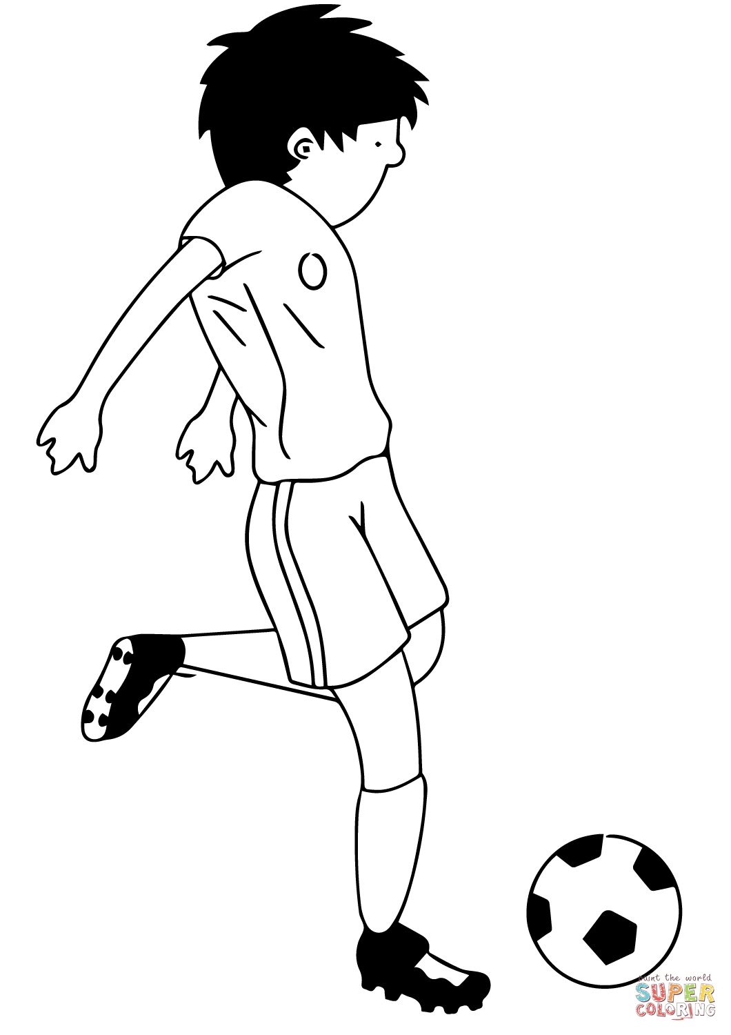 Dibujo de Dibujo de Niño Jugando al Fútbol para colorear | Dibujos para  colorear imprimir gratis