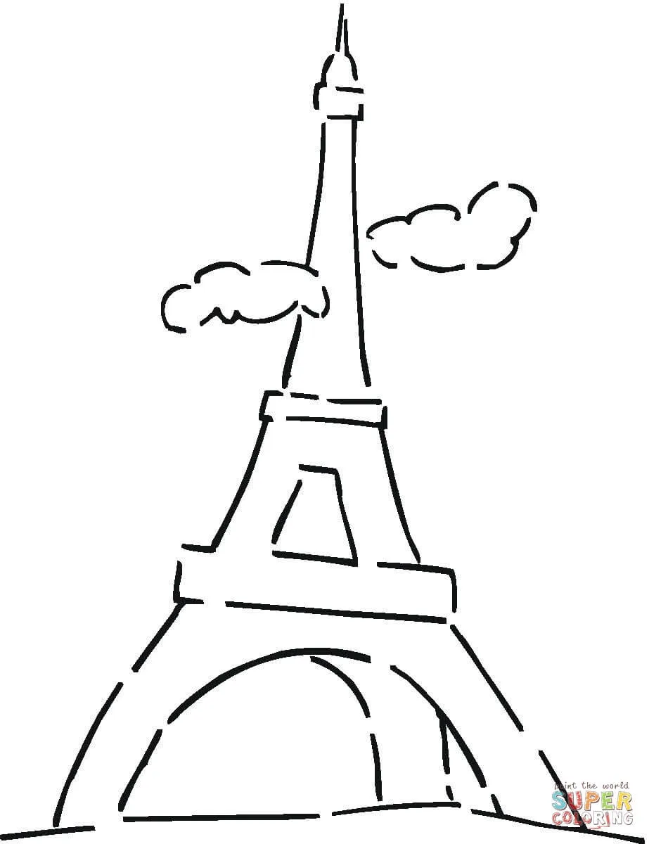 Dibujo de Dibujo de la Torre Eiffel para colorear | Dibujos para ...