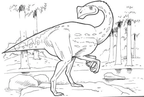 Dibujo de Dinosaurio en la selva para colorear | Dibujos para ...