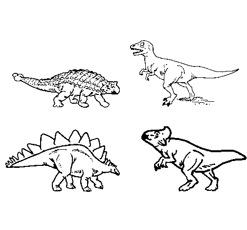 Dibujo de Dinosaurios de tierra para Colorear - Dibujos.net