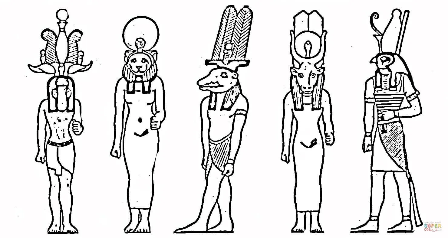Dibujo de Dioses Egipcios para colorear | Dibujos para colorear ... Dibujo de Dioses Egipcios para colorear | Dibujos para colorear ...