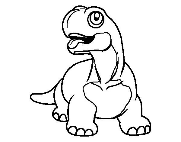 Dibujo de Diplodocus con la lengua fuera para Colorear - Dibujos.net
