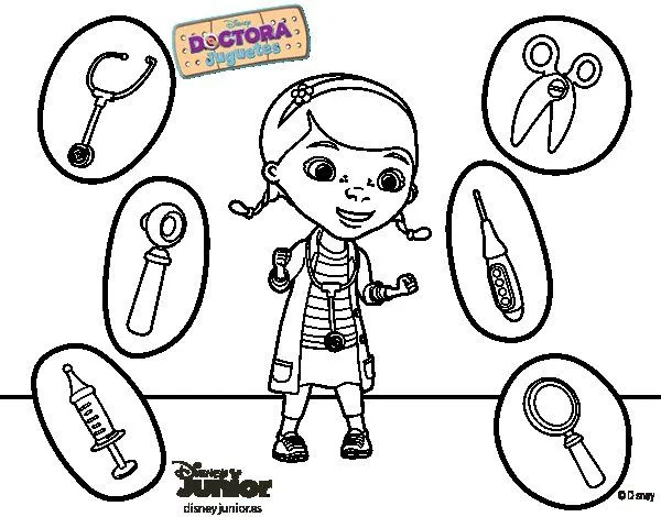 Dibujo de La doctora juguetes y sus instrumentos para Colorear ...