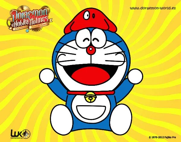 Dibujo de Doraemon feliz pintado por Antuana en Dibujos.net el día ...