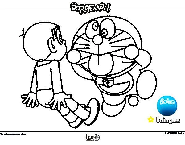 Dibujo de Doraemon y Nobita para Colorear - Dibujos.net