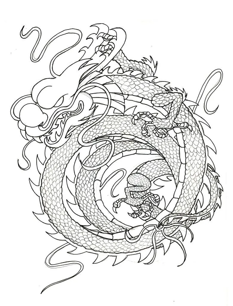 Dibujo De Un Dragon Chino Para