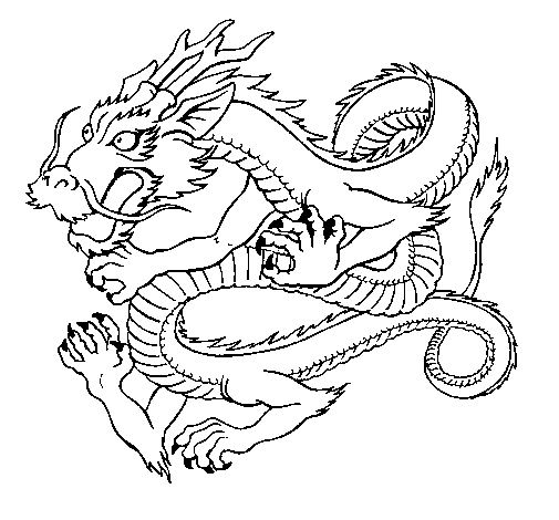 Dibujo de Dragón japonés 1 para Colorear - Dibujos.net