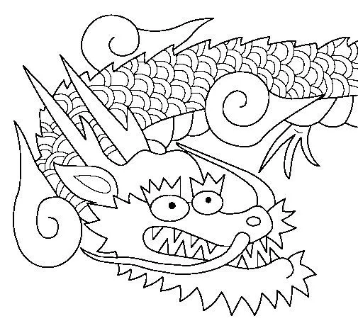 Dibujo de Dragón japones II para Colorear - Dibujos.net