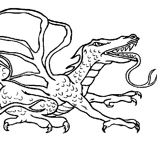 Dibujo de Dragón réptil para Colorear - Dibujos.net