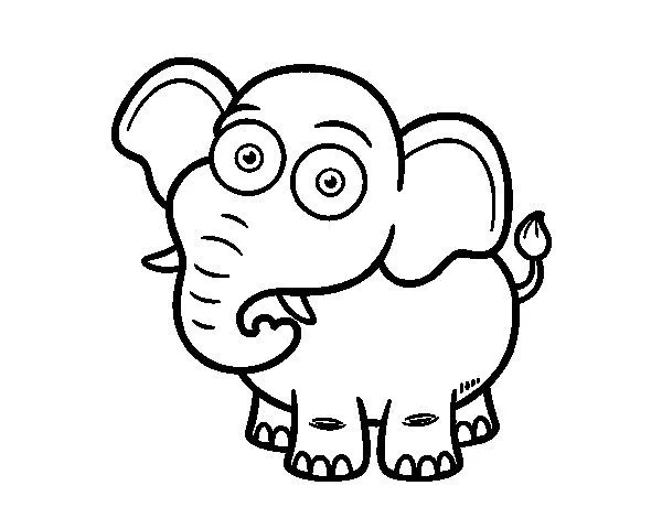 Dibujo de Elefante africano de sabana para Colorear - Dibujos.net