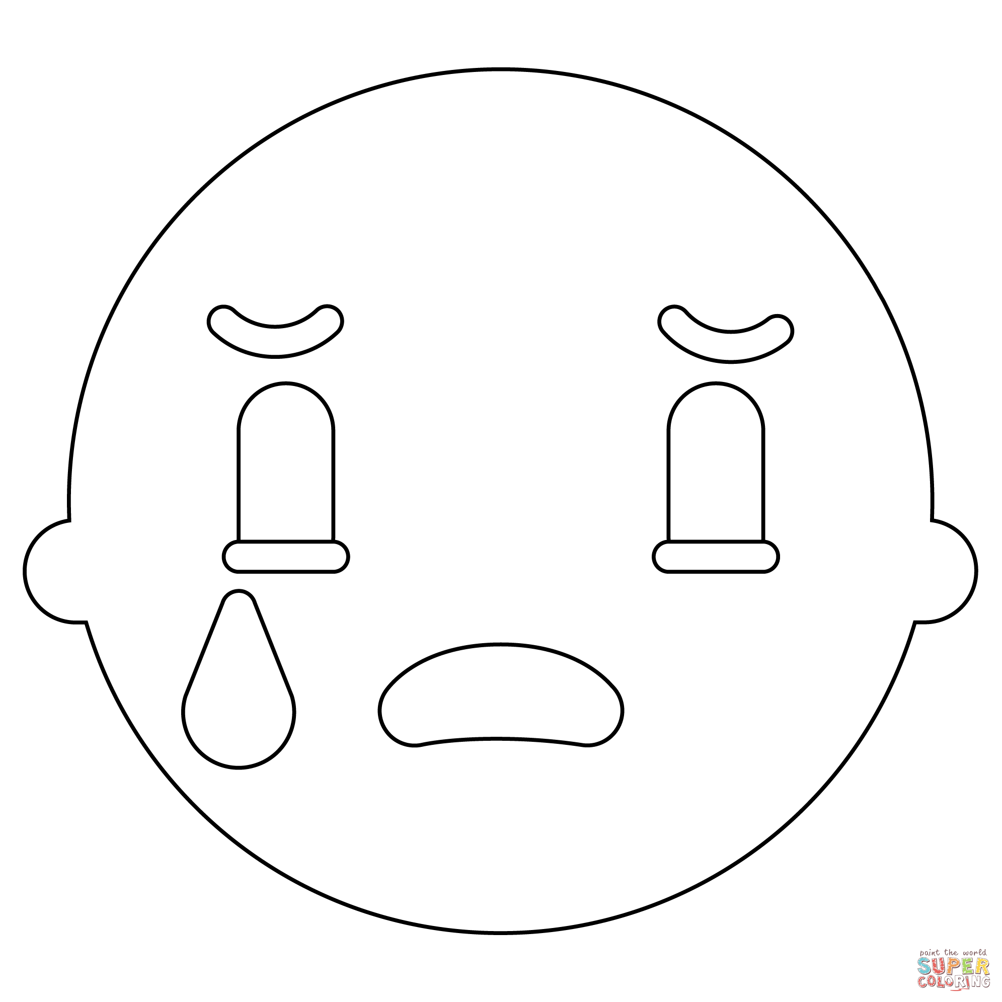 Dibujo de Emoji de cara llorando para colorear | Dibujos para colorear  imprimir gratis