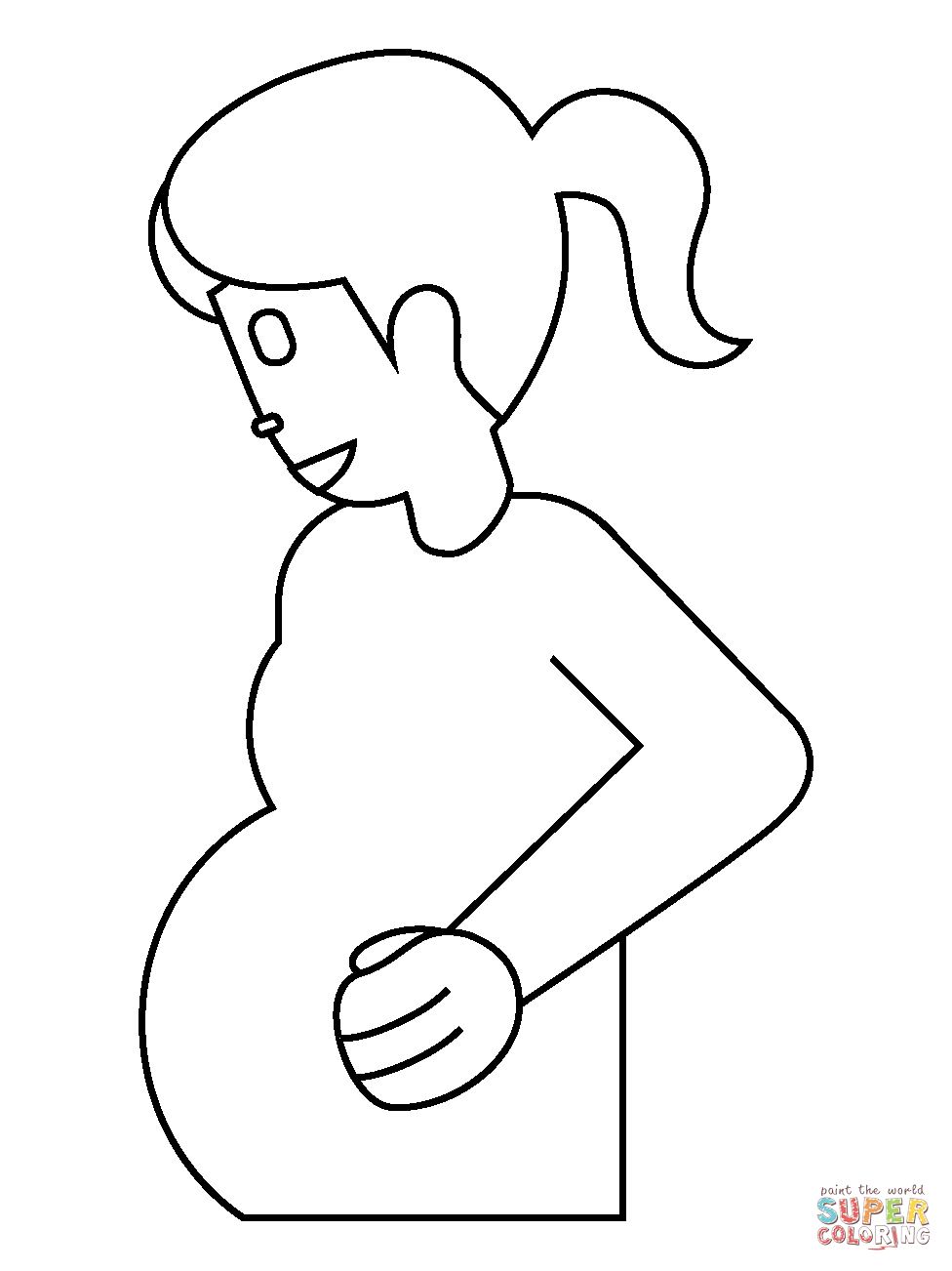 Dibujo de emoji de mujer embarazada para colorear | Dibujos para colorear  imprimir gratis