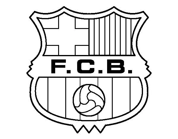 Dibujo de Escudo del F.C. Barcelona para Colorear - Dibujos.net