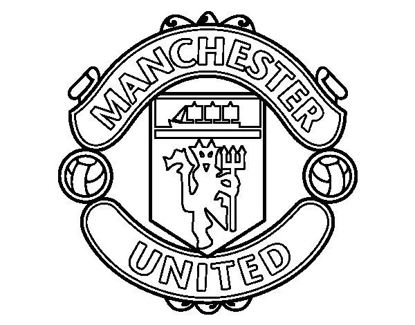 Dibujo de Escudo del Manchester United para Colorear - Dibujos.net