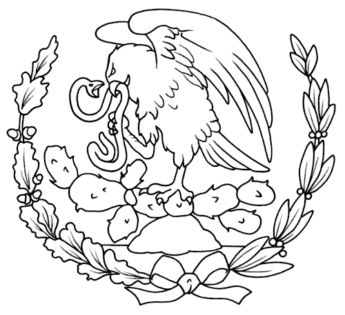 Dibujo del Escudo Nacional de México para colorear