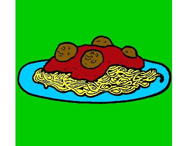 Dibujo de Espaguetis con carne pintado por Mansana en Dibujos.net ...