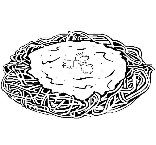 Dibujo de Espaguetis con queso para Colorear - Dibujos.net