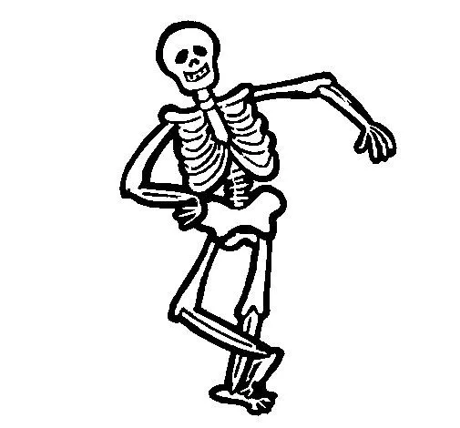 Dibujo de Esqueleto contento para Colorear - Dibujos.net