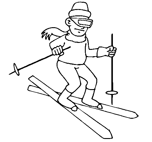 Dibujo de Esquiador II para Colorear - Dibujos.net
